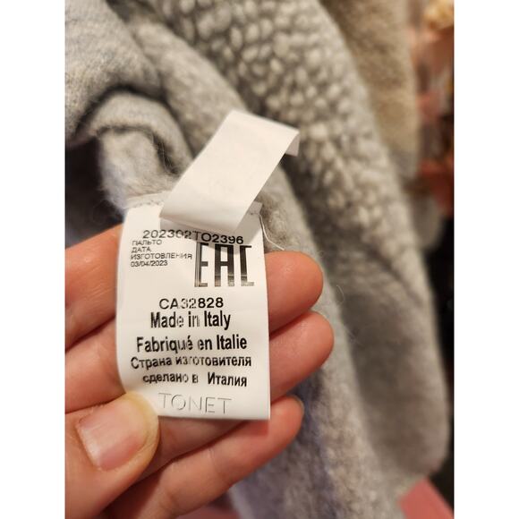 TONET ALPACA WOOL COAT‎ - LIGHT GREY  Italy  Large relaxed fit - Picture 4 of 4